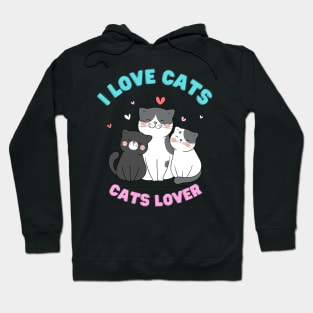 I Heart Cats I Love Cats Cats Lover Hoodie